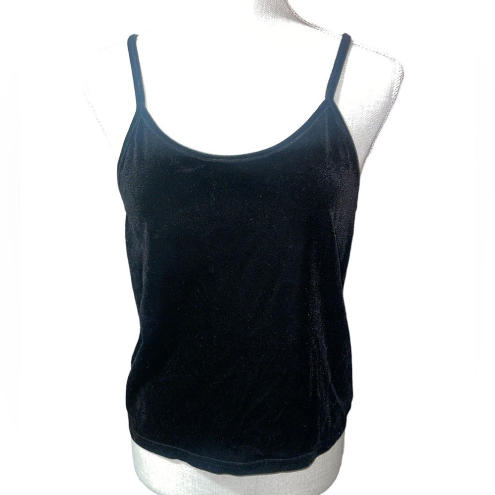 Vintage Nordstrom Velvet Camisole Tank Top Black Size Medium